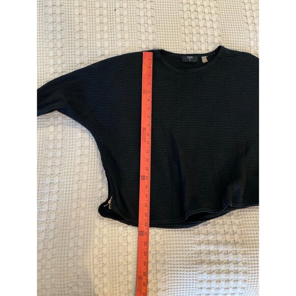 Tahari Black Womens Sweater Size XL Ribbed Side Zippers Stylish Stretchy - Picture 9 of 12